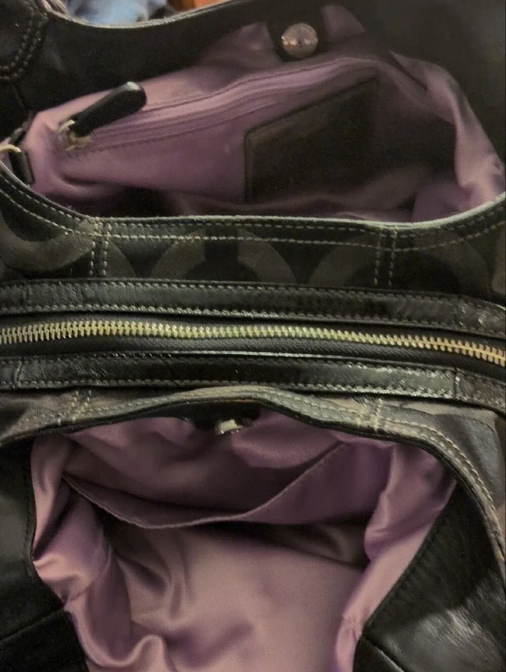 2005 Coach Madison Maggie Black Signature 'C' Pattern Shoulder Bag H0973-14305